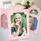 Big Dot of Happiness Pink Graduation Party Paper Photo Frames, 4x6 Picture Display Holders, Table Centerpiece Decorations – Set of 12